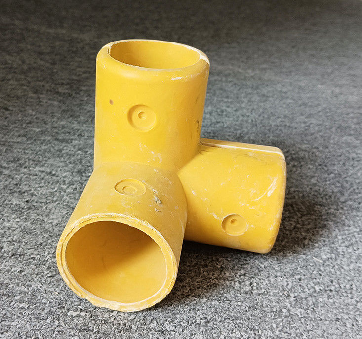 50mm 丸いチューブガラス繊維 FRP ハンドレール 固定肘ベースティー 四方向接続器